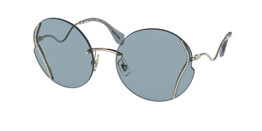 Miu Miu MU50XS Round Sunglasses  ZVN02F-PALE GOLD 61-19-145 - Color Map gold