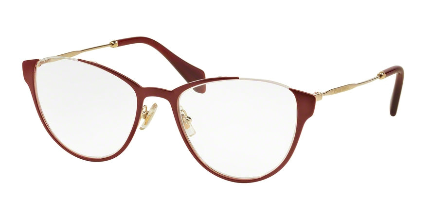 Miu Miu MU51OV Square Eyeglasses  UE51O1-AMARANTH 53-19-140 - Color Map bordeaux