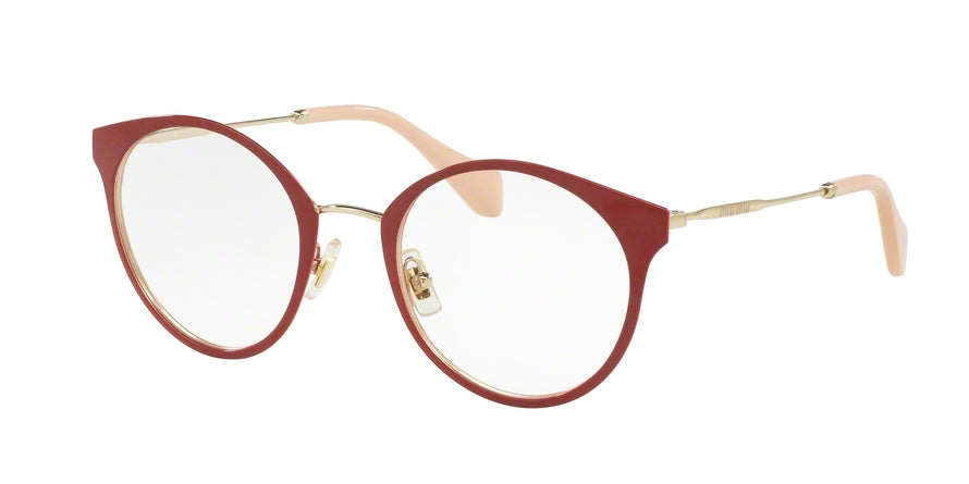 Miu Miu MU51PV Phantos Eyeglasses  USS1O1-PALE GOLD/RED 50-22-140 - Color Map red