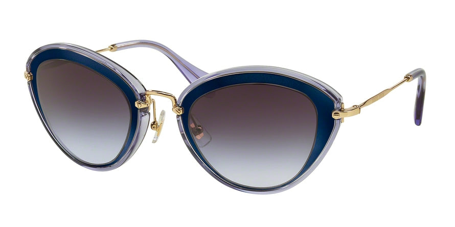 Miu Miu MU51RS Cat Eye Sunglasses  UFE2F0-BLUE/MIRROR BLUE 52-26-140 - Color Map blue