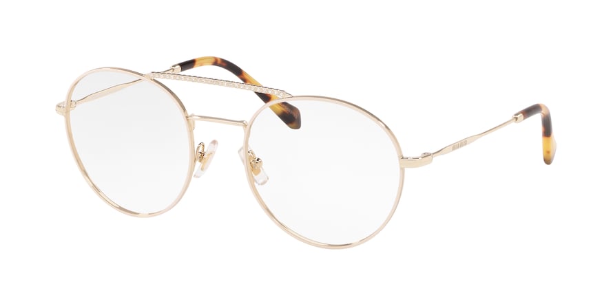 Miu Miu CORE COLLECTION MU51RV Phantos Eyeglasses  1611O1-PALE GOLD/TALC 52-20-140 - Color Map ivory