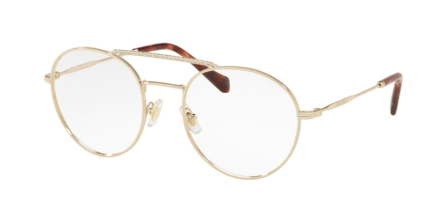 Miu Miu CORE COLLECTION MU51RV Phantos Eyeglasses  ZVN1O1-PALE GOLD 52-20-140 - Color Map gold
