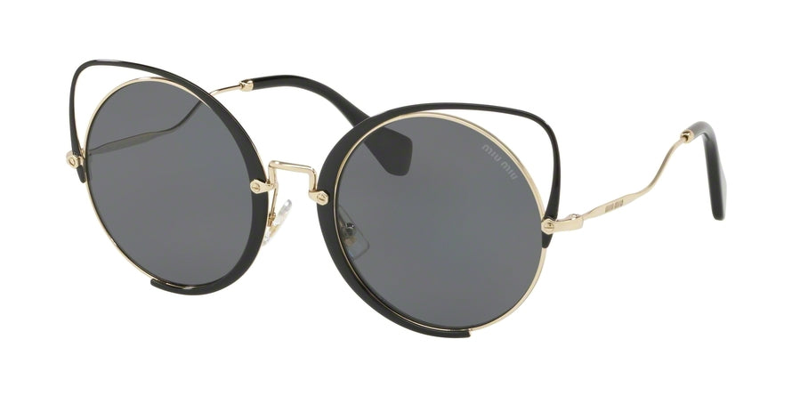 Miu Miu CORE COLLECTION MU51TS Irregular Sunglasses  1AB5Z1-PALE GOLD/BLACK 54-22-145 - Color Map black