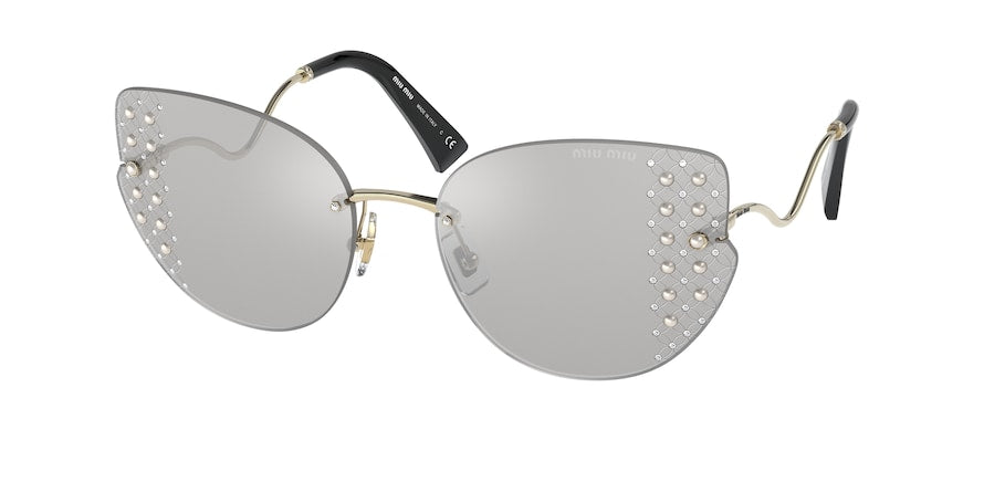 Miu Miu MU51XS Butterfly Sunglasses  06O1I2-PALE GOLD 63-18-145 - Color Map gold