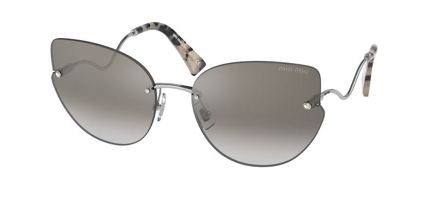 Miu Miu MU51XS Butterfly Sunglasses  1BC5O0-SILVER 63-18-145 - Color Map silver