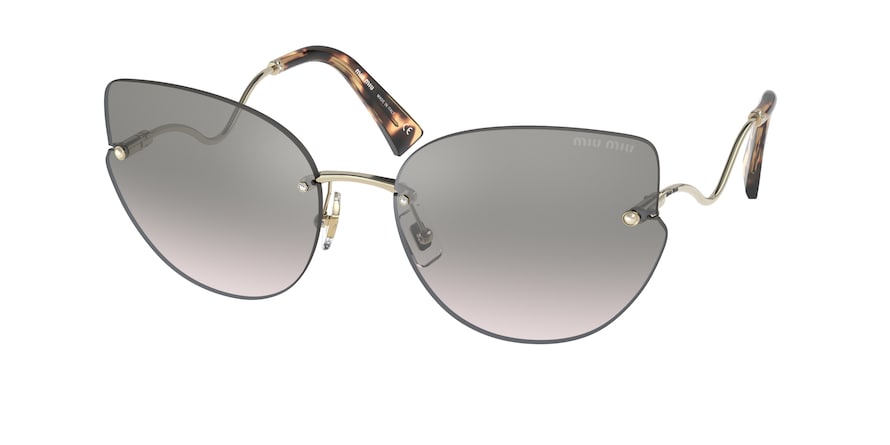 Miu Miu MU51XS Butterfly Sunglasses  ZVN09A-PALE GOLD 63-18-145 - Color Map gold