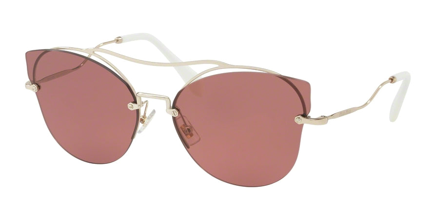 Miu Miu CORE COLLECTION MU52SS Butterfly Sunglasses  ZVN0A0-PALE GOLD 62-17-145 - Color Map gold