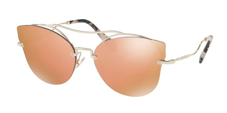 Miu Miu CORE COLLECTION MU52SS Butterfly Sunglasses  ZVN6S0-PALE GOLD 62-17-145 - Color Map gold