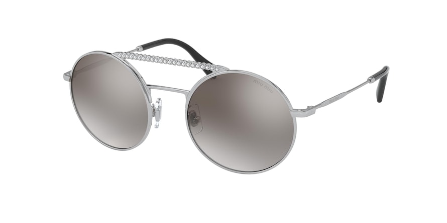 Miu Miu MU52VS Round Sunglasses  1BC5O0-SILVER 50-20-140 - Color Map silver