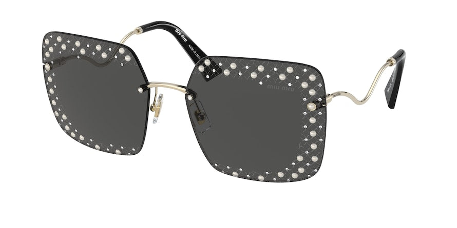 Miu Miu CORE COLLECTION MU52XS Square Sunglasses  06O5S0-PALE GOLD 64-18-145 - Color Map gold