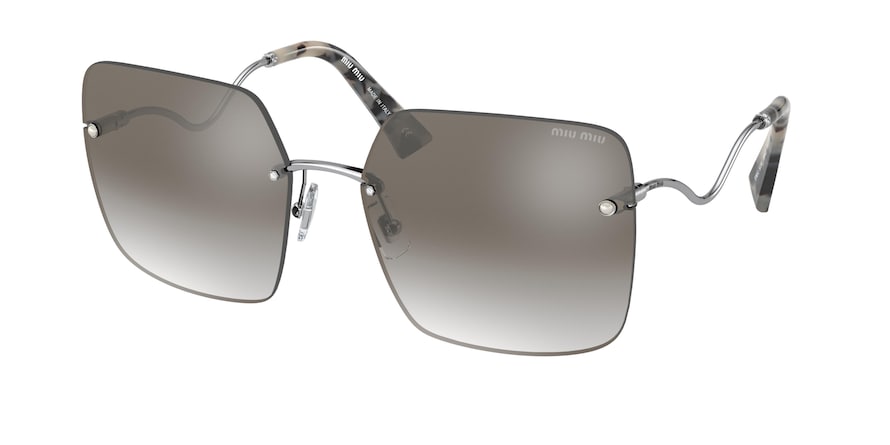 Miu Miu CORE COLLECTION MU52XS Square Sunglasses  1BC5O0-SILVER 64-18-145 - Color Map silver