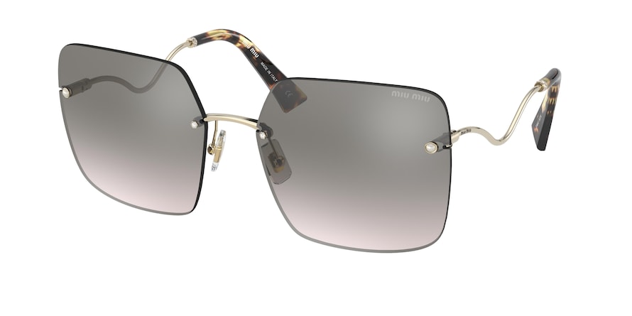 Miu Miu CORE COLLECTION MU52XS Square Sunglasses  ZVN09A-PALE GOLD 64-18-145 - Color Map gold