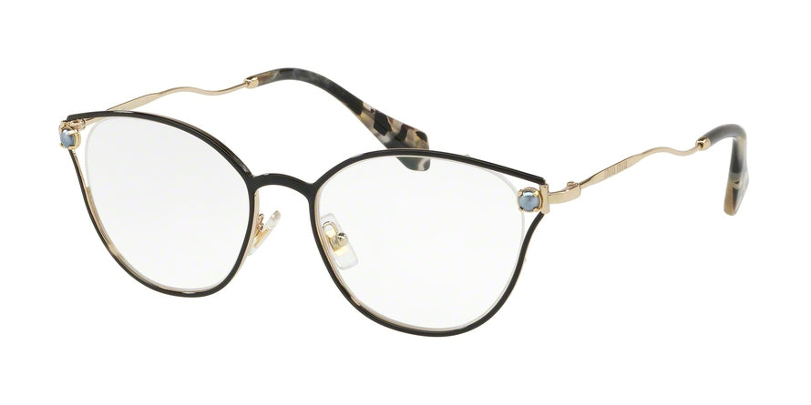 Miu Miu CORE COLLECTION MU53QV Square Eyeglasses  1AB1O1-BLACK 52-18-145 - Color Map black