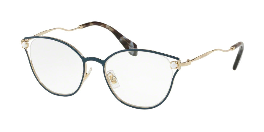 Miu Miu CORE COLLECTION MU53QV Square Eyeglasses  WWK1O1-BLUE 52-18-145 - Color Map blue
