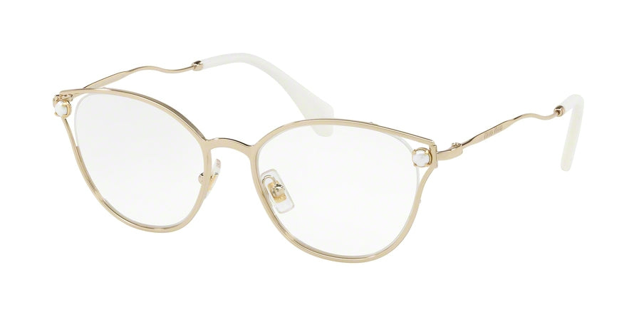 Miu Miu CORE COLLECTION MU53QV Square Eyeglasses  ZVN1O1-PALE GOLD 52-18-145 - Color Map bordeaux