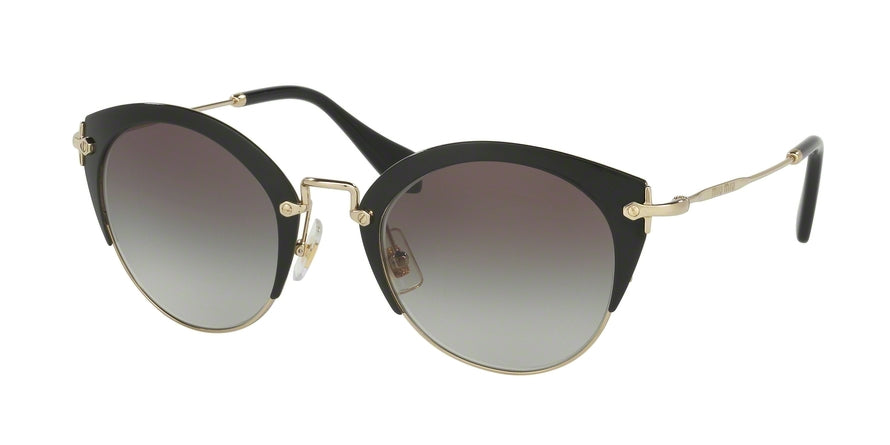 Miu Miu MU53RS Phantos Sunglasses  1AB0A7-BLACK/PALE GOLD 52-23-140 - Color Map black