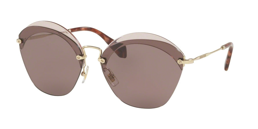 Miu Miu CORE COLLECTION MU53SS Irregular Sunglasses  VX36X1-TRANSPARENT RED 63-16-140 - Color Map pink