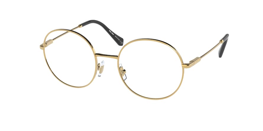Miu Miu MU53TV Round Eyeglasses  5AK1O1-GOLD 51-19-140 - Color Map gold