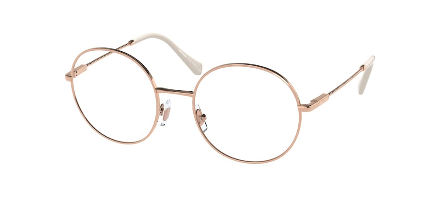 Miu Miu MU53TV Round Eyeglasses  SVF1O1-ROSE GOLD 51-19-140 - Color Map pink