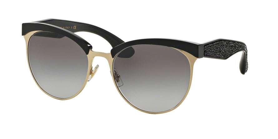 Miu Miu STARDUST MU54QS Phantos Sunglasses  1AB3E2-PALE GOLD 56-18-145 - Color Map black