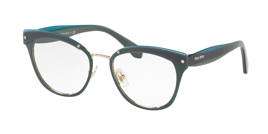 Miu Miu CORE COLLECTION MU54QV Square Eyeglasses  QRM1O1-SAGE 50-18-140 - Color Map green