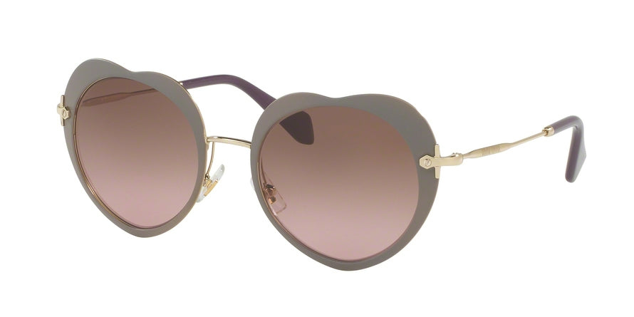 Miu Miu CORE COLLECTION MU54RS Irregular Sunglasses  U6H5P1-MATTE BEIGE 52-20-140 - Color Map light brown