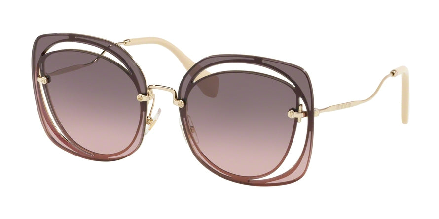 Miu Miu CORE COLLECTION MU54SS Irregular Sunglasses  ZVN146-PALE GOLD 64-16-145 - Color Map gold