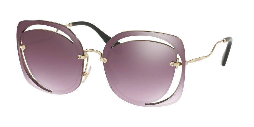 Miu Miu CORE COLLECTION MU54SS Irregular Sunglasses  ZVNAD6-PALE GOLD 64-16-145 - Color Map gold