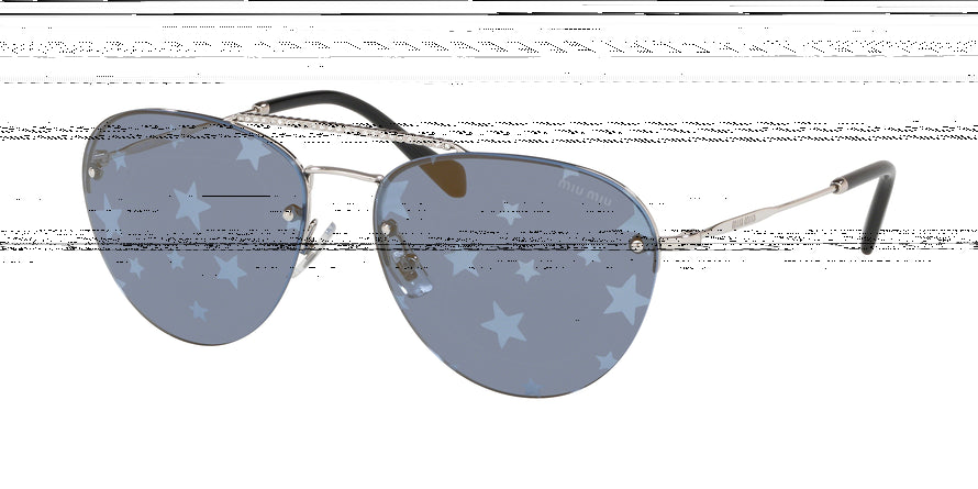 Miu Miu CORE COLLECTION MU54US Pilot Sunglasses  1BC182-SILVER 59-15-140 - Color Map silver
