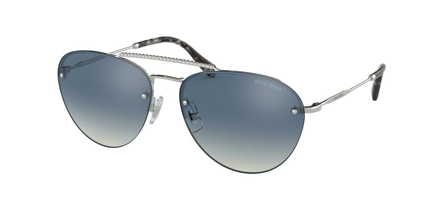 Miu Miu CORE COLLECTION MU54US Pilot Sunglasses  1BC3A0-SILVER 59-15-140 - Color Map silver