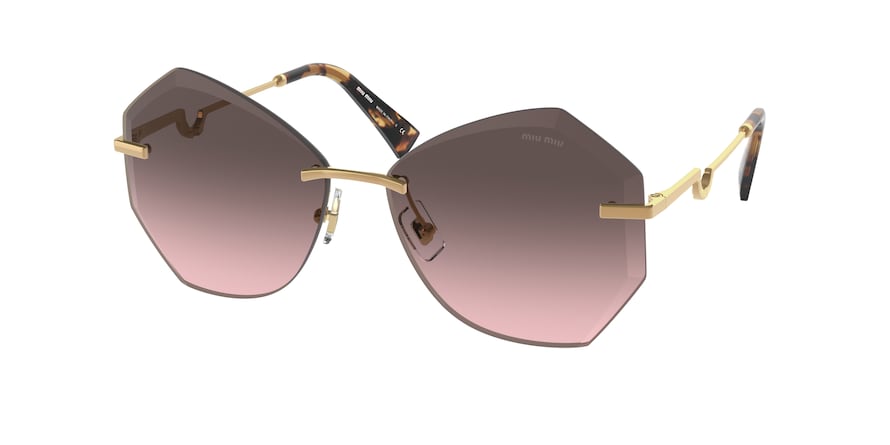 Miu Miu MU55XS Irregular Sunglasses  7OE146-BRASS 60-14-140 - Color Map gold