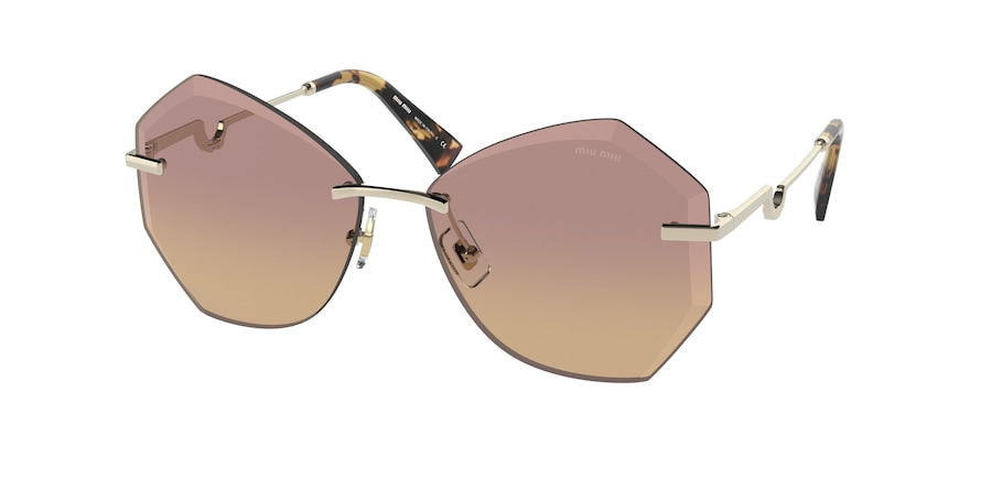 Miu Miu MU55XS Irregular Sunglasses  ZVN04N-PALE GOLD 60-14-140 - Color Map gold