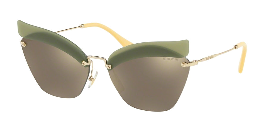 Miu Miu SPECIAL PROJECT MU56TS Irregular Sunglasses  BY61C0-OPAL SAGE 63-16-145 - Color Map green