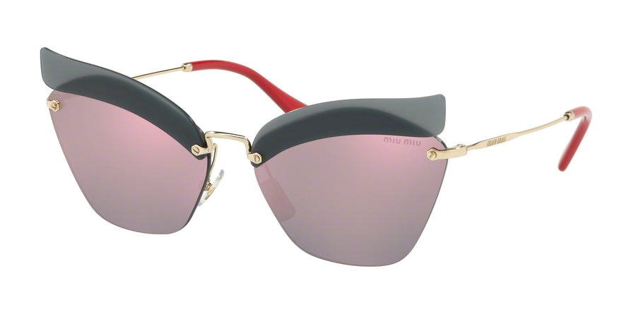 Miu Miu SPECIAL PROJECT MU56TS Irregular Sunglasses  I18147-OPAL DARK BLUE 63-16-145 - Color Map green