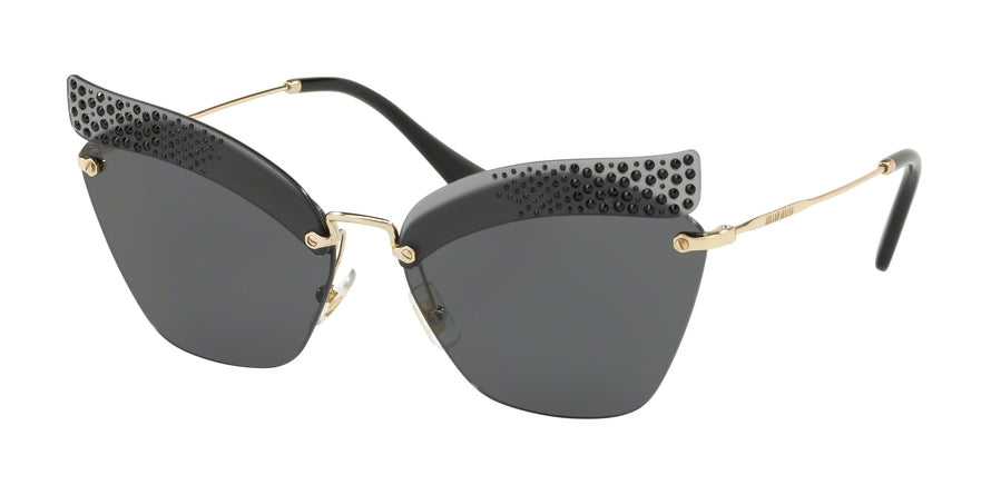 Miu Miu SPECIAL PROJECT MU56TS Irregular Sunglasses  XEJ1A1-DARK GREY TRANSPARENT 63-16-145 - Color Map grey