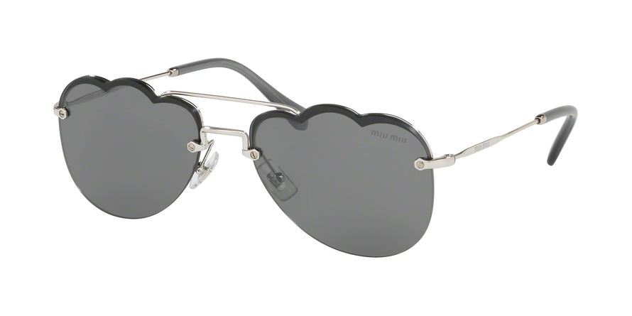 Miu Miu CORE COLLECTION MU56US Irregular Sunglasses  1BC175-SILVER 58-17-140 - Color Map silver