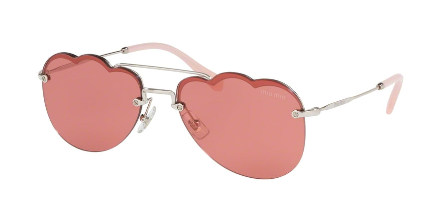 Miu Miu CORE COLLECTION MU56US Irregular Sunglasses  1BC177-SILVER 58-17-140 - Color Map silver