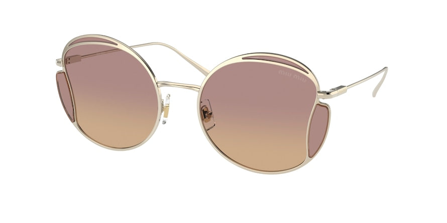 Miu Miu MU56XS Irregular Sunglasses  ZVN04N-PALE GOLD 54-20-140 - Color Map gold