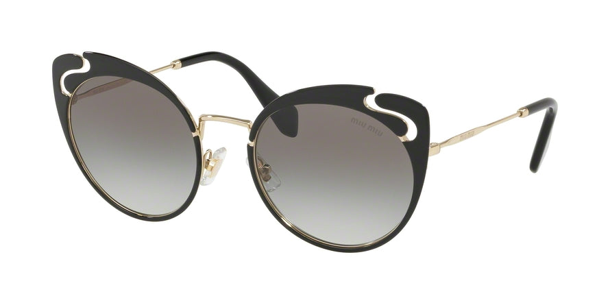 Miu Miu CORE COLLECTION MU57TS Butterfly Sunglasses  1AB0A7-PALE GOLD/BLACK 54-20-140 - Color Map black