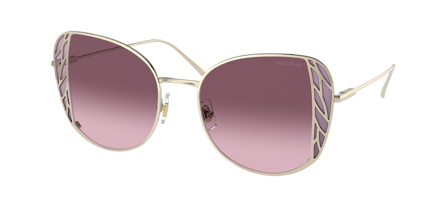 Miu Miu MU57XS Butterfly Sunglasses  ZVN3G2-PALE GOLD 52-20-140 - Color Map gold