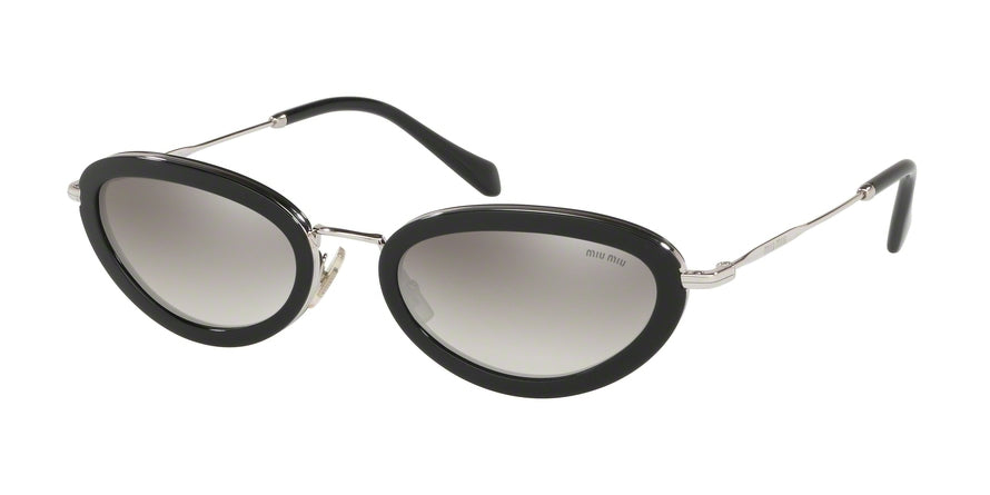 Miu Miu CORE COLLECTION MU58US Oval Sunglasses  1AB5O0-BLACK 54-22-140 - Color Map black