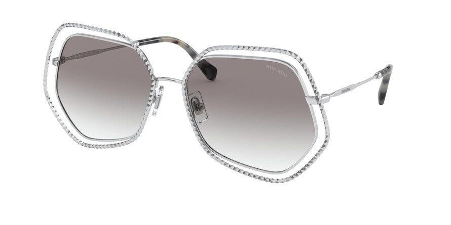 Miu Miu MU58VS Irregular Sunglasses  1BC0A7-SILVER 60-17-140 - Color Map silver