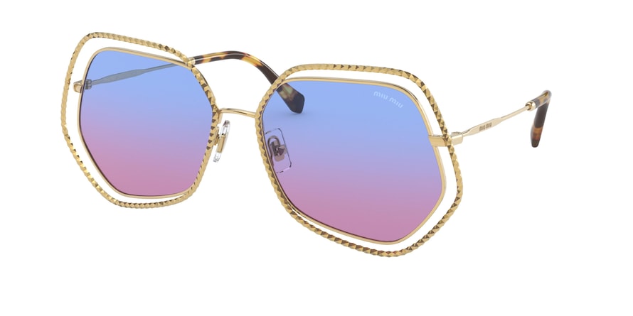 Miu Miu MU58VS Irregular Sunglasses  5AK08B-GOLD 60-17-140 - Color Map gold