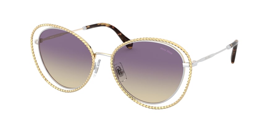 Miu Miu MU59VS Butterfly Sunglasses  09D09B-SILVER/GOLD 54-17-140 - Color Map not applicable