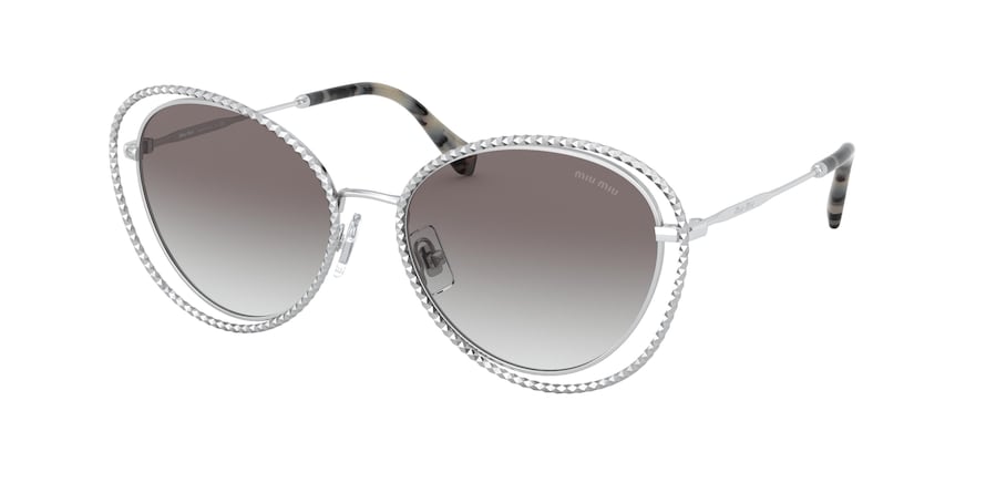 Miu Miu MU59VS Butterfly Sunglasses  1BC0A7-SILVER 54-17-140 - Color Map silver