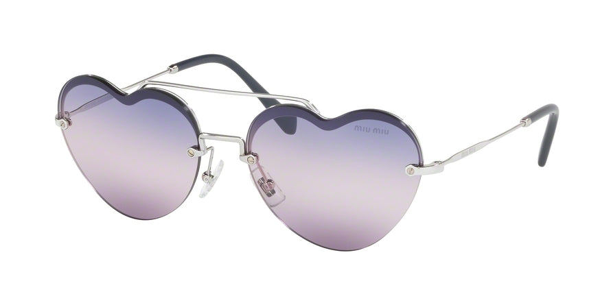 Miu Miu CORE COLLECTION MU62US Irregular Sunglasses  1BC157-SILVER 58-17-140 - Color Map silver