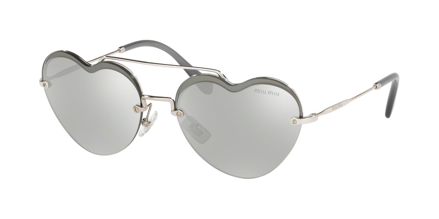 Miu Miu CORE COLLECTION MU62US Irregular Sunglasses  1BC1I2-SILVER 58-17-140 - Color Map silver