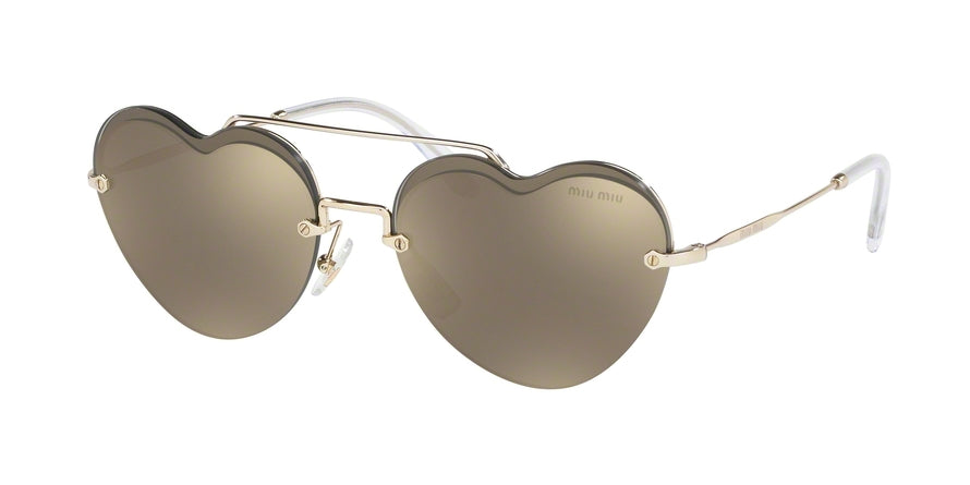 Miu Miu CORE COLLECTION MU62US Irregular Sunglasses  ZVN1C0-PALE GOLD 58-17-140 - Color Map gold