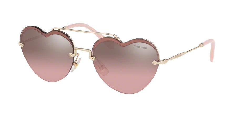 Miu Miu CORE COLLECTION MU62US Irregular Sunglasses  ZVN7L1-PALE GOLD 58-17-140 - Color Map gold