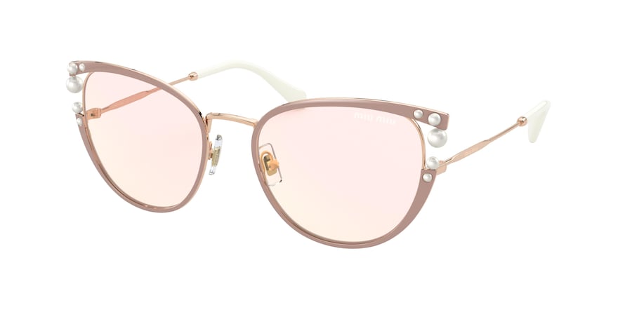 Miu Miu CORE COLLECTION MU62VS Cat Eye Sunglasses  YEP05F-BEIGE 55-19-140 - Color Map light brown